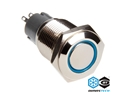 Push-Button DimasTech®, 16mm ID, Momentary Action, Led Color Blue